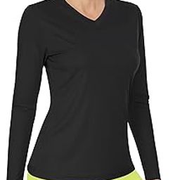 Women's UPF 50+ Sun Shirts V Neck Long Sleeve Lightweight Quick Dry UV Protection Clothing Rash Guard Swim T-Shirts-image-53