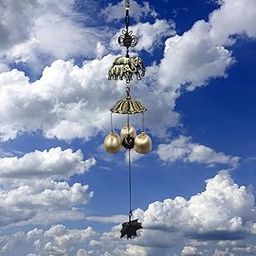 Seven Moon Metal Wind Chimes Elephant Design for Home Balcony Office Gallery Decoration Vastu Gift for Housewarming Positive Energy Home Décor Good luck windchime 3 bells made of brass that well sound-image-91