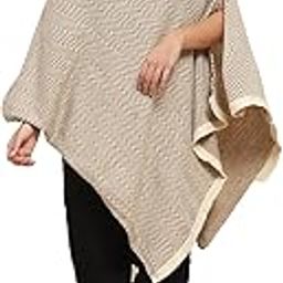 Viscose Blend Cowl Neck Sleeveless Loose Fit Cape For Women (16347)-image-80