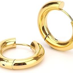 Mens Jewellery Valentine Multi Golden Silver Dumbells Stud Kaju Bali Hoop earrings for men/Ear rings Combo For Men/Gents/Boys/unisex Non-Piercing Ear mens jewellery Copper Hoop Earring-image-96