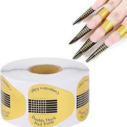 BTYMS 300 Golden Horseshoe-shaped Nail Guide Stickers for Acrylic UV Gel DIY Nail Art Manicure Tool-14