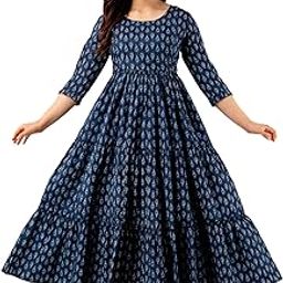 VARICOS Women's Cotton Anarkali Comfortable Maternity Feeding Kurta Dress with Both Side Zippers | Pre and Post Pregnancy & Nursing Mom Dress-image-24