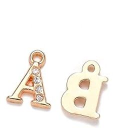 A-Z Letter Charms Alphabet Beads DIY Earring Bracelets Gift for Women Gold-picture-37