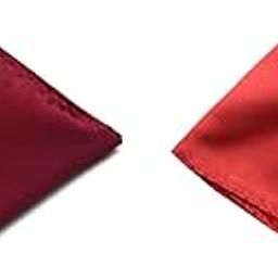 Men's Pocket Square Set – Maroon & Red (Pack of 2) | 10x10 inch Satin Handkerchief for Wedding, Blazer, Sherwani, Suit & Festive-picture-41