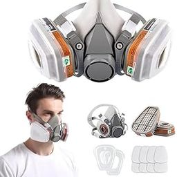 brinicle Reusable Respirator Face Cover with Filters, Industrial Respirator Mask for Men, 6200 Half Respirator Face Cover for Paint, Dust and Formaldehyde, Sanding, Polishing, Spraying, Chemicals-19