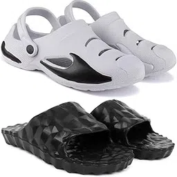 pampy angel Combo Pack of 2 Slipper/Flip Flops/Slides/Clogs/Sandals for Men (Clog-700 Vs Diamond)-picture-19