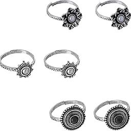 Aindri Set of 3 Silver Toe Rings-image-2