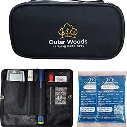 Outer Woods Insulin Cooling Travel Pouch for Diabetics with Two Ice Gel Packs - Black | Cold Pack for Insulin | Insulin Carrier Bag | Keep Insulin Safe and Cool for 6 to 8 Hours-24