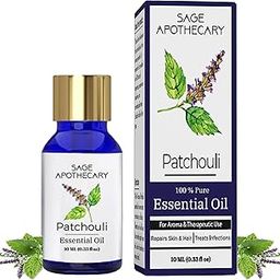 Sage Apothecary Patchouli Essential Oil 100% Pure & Preservative Free for Therapeutic grade for Skin Care, Hair Care, Relief from Stress, Anxiety and Aromatherapy 10 ML-image-34