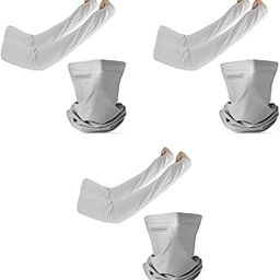 Arm Sleeves for Men Sun Protection & Neck Gaiter Combo for Women UVA UVB Block Breathable Comfortable Perfect for Cycling Running Hiking Sports Outdoor Activities 3PCS-50