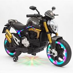 LittleFlyer Battery Operated Mountain Ride-on Electric Motorcycle for 2-8 Years Kids | 12V Rechargeable Bike with Realistic Sound Effects | Stylish Off-Road Bike with LED Lights & Wide Tyres (Grey)-image-17