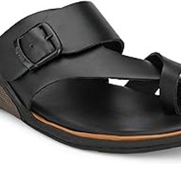 Slipper Genuine Leather Premium Casual Slipper For Men (Black-6) C-7004-image-22