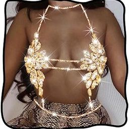 Rhinestone Body Chain Crystal Bra Bikini Chains Summer Beach Body Jewelry for Women and Girls-image-47