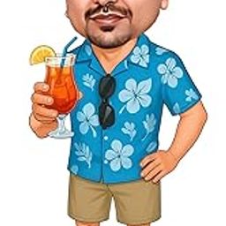 Personalized 7 Inch Wooden Caricature Table Top for Men – Double Wood Design, Print – Best Customized Gift for Him, Birthday, Office (Male)-image-22