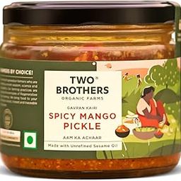 Two Brothers Organic Farms Spicy Mango Pickle (300g) Handmade with Native Gavran Kairi | Wood-Pressed Sesame Oil | No Vinegar, Additives or Preservatives | Traditional Family Recipe-image-15