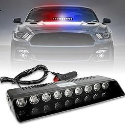 OBEROI'S TRADERS 9 LED Red & Blue Police PCR Strobe Flasher Light With 11 Flashing Mode | Warning & Emergency Lamp Light for All Cars-24