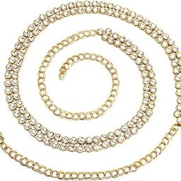 Stylish Traditional Kundan Kamarbandh for Women Kamarpatta Kamarband Kamar Band Chain Waist Belt for Dresses Wedding Lehenga Saree-image-33