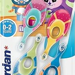 Jordan Step 1 Baby Toothbrush, Soft Bristles for 0-2 Years, BPA-free, Multicolour (4 Pack)-16