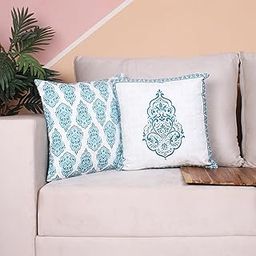 Amazon Brand - Umi Printed Jute Cushion Cover (Green, 24 x 24 Inches Set of 2)-image-68