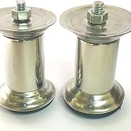 Generic Heavy Duty Stainless Steel Pan-Gas Stove Support Legs-Stand, Replacement Parts Set of 4 Silver with free Spatula and Oil Brush Combo-15