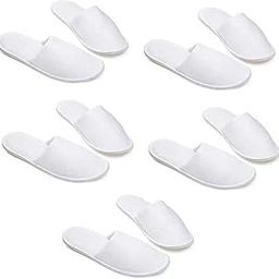 Diktmark White Disposable Slippers, Cotton Closed Toe Hotel, Salons, Spa Slippers for Women and Men, Breathable Non-Slip Slippers Perfect for Hotel, Guests, Home or Commercial Use (Pack of 6 Pair)-57