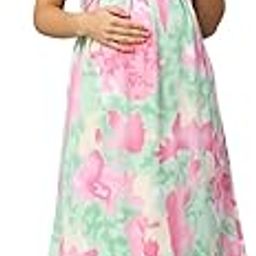 Maternity Gown for Women | Knitted Polyester Zipless Feeding Dress with Easy Nursing Access & Convenient Pockets for Pre & Post Pregnancy-image-11
