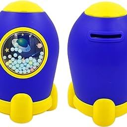 Umadiya® Space Theme Rocket Shape Gullak Money Bank with Number Code Lock | Secure Piggy Bank for Kids & Adults Unique Coin Savings Box Ideal Gift with Password Protection-15