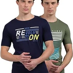dollar Pack of 2 Cotton Printed Men Tshirt-picture-37