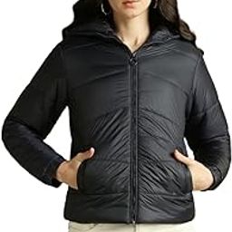 Regular Fit Ployseter Solid Full Sleeves Hooded Padded Jackets-picture-31