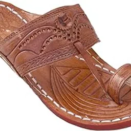royal khwaab Men's Daily/Casual/Ethnicwear Slip-on Flat Handmade Kolhapuri Chappal-picture-18