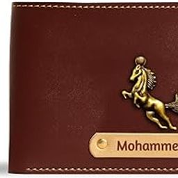 Customized Wallet Gifts for Men Leather Wallet for Men and Boys | Personalized Wallet with Name & Charm Purse (Brown)-7