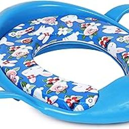 FLIPZON Plastic Premium Baby Cushioned Potty Seat, Toilet Seat With Handle For Kids (Cyan Blue)-image-33