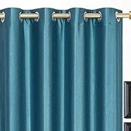 Radees Creations Thick Polyster Ice Crush Curtains Pack of 1 pcs.. (Aqua, 4 X 11 feet)-image-54