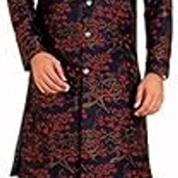 Men's Traditional Printed Round Neck Knee Length Indo Western Ethnic Wear Dress Set-image-34