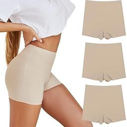 Women’s Nylon Spandex Seamless Boyshorts Panty for Girls & Women,Underpants for Women for Daily Use - Free Size/XXL, Beige Color Pack of 3-image-79