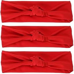 Glamyou Adjustable Elastic Headband for Women and Girls,Kids,Gym,Facial,Makeup,Yoga,Cleaning,Sports,Spa,Exercise Workout,Running Daily Use Headband Pack of 3 ((red))-image-5