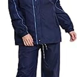 Women's Waterproof Double Layer Raincoat/Rainsuit With Pant (kv-01_Navy.Blue)-picture-50