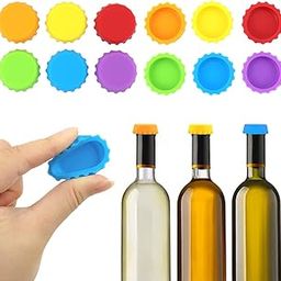 MeeTo Silicone Rubber Bottle Caps, Reusable Beer Caps for Home Brewing Beer, Soft Drink, Wine Bottle, Beer Bottle, Soda Bottles, Vinegar, Kitchen Gadgets, Random Color, Pack of 12-image-45