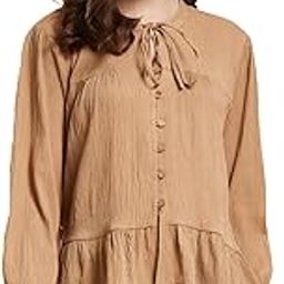 Polyester Plain Casual Peplum Top Shirt for Women | Designer Crinkled Textured Tunic for Girls | Office Wear Top for Women-image-86