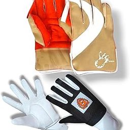 STC SPORTS Cricket Wicket Keeping & Inner Gloves for Youth & Mens Age Group,Multicolour-(Academy)-9