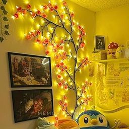 Memories Insite 6 feet Cherry Blossom Flower Tree Branch LED Light for Home Decor,Wall Decor,Bedroom,Living Room, Decoration Cherry Blossom Willow Vine Light Decor Aesthetic (1PCS).-image-58