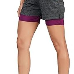 2 in 1 Athletic Shorts Women's Quick Dry Running Gym,Yoga, Workout Short with Zipper Pockets Double-Layer-image-102