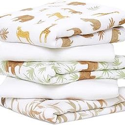 aden + anais Essentials Musy Squares, 100% Cotton Muslin, Lightweight and Beathable Diaper Bag Essential, 5 Pack, Tanzania-image-10