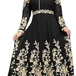 Women's Georgette Embroidered Semi-Stitched Gown Saransh-New-image-87