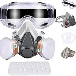 VENIVA Respirator Reusable Half Face Cover Gas Mask with Safety Glasses, Filters for Painting, chemical, Organic Vapor, Welding, Polishing, Woodworking and Other Work Protection-image-43
