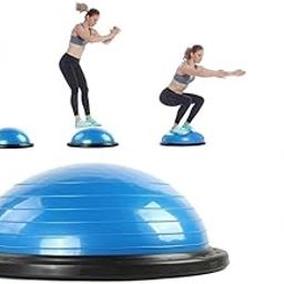 ACUWORLD Half Ball Balance Trainer - Yoga Exercise Fitness Platform for Stability Training with 2 Resistance Bands - Core Workout - Includes Pump (Color- As Per Availability) 48cm-image-94