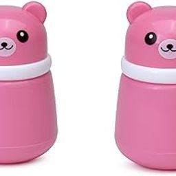 Pax Parrot Baby Powder Puff Box – Bear Design | 4 Pax Parrot Characters Stickers for Baby | Refillable Dispenser with Soft Applicator for Newborns & Infants | Compact & Travel-Friendly Container (Pink ) ( pack of 2 )-image-53