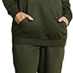 mack jonney Solid Hooded Cotton Fleece tracksuit Co-Ord Set for Women-MACK32729-picture-36