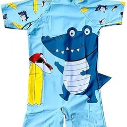 Spocco | Unisex Swimming Costume | Swim Suit | Swimwear | Swimming Dress | One-Piece Swimwear | Kids Swimsuit | Age 3 to 6 Years | M-2001-01 Multicolor-image-1