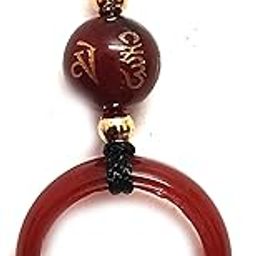 Tibetan Buddhist Auspicious Om Mani Padme Hum Mantra Engraved Lucky Charm Red Ring Pendant For Men And Women-picture-30